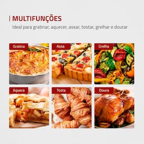 Forno Elétrico Mondial Line Grand Family II FR-52-W com 52 Litros – Branco/Inox