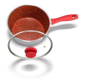 Panela Philco PPN22A com Tampa de Vidro e Revestimento Antiaderente Redstone 22cm - Cinza e Vermelha