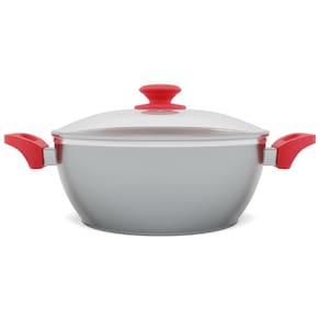 Panela Philco PPN24A com Tampa de Vidro e Revestimento Antiaderente Redstone 24cm - Cinza e Vermelha - PAN REVEST REDSTONE TAMPA VIDRO PPN24A 4,6L PHILCO - 2