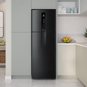 Geladeira Electrolux Frost Free Inverter 390L IF43B Duplex Efficient com AutoSense e Painel Digital - Black Inox Look