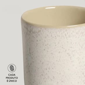 Conjunto de Xícaras Grandes Porto Brasil Coup Latte em Cerâmica Stoneware Off-White 330ml - 4 Peças - 3