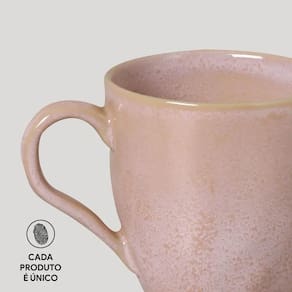 Conjunto de Xícaras Porto Brasil Orgânico Litchi em Cerâmica Stoneware Rosa Claro 273ml - 4 Peças - 3