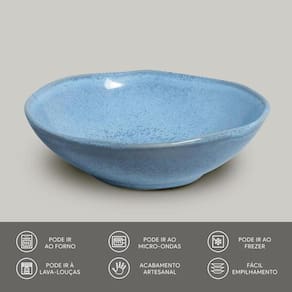 Conjunto de Cumbucas Porto Brasil Linhas Breeze Orgânico Azul 6 Peças - 520ml - 1