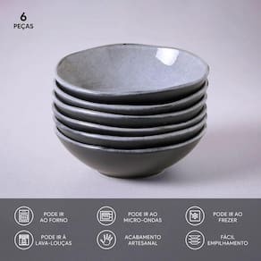 Conjunto de Cumbucas Porto Brasil Orgânico Dust 520ml - 6 Peças - 2