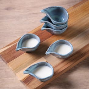 Conjunto de Molheiras Ovais Porto Brasil Orgânico Breeze Azul 40ml - 6 Peças - MOLHEIRA OVAL ORGANICO BREEZE 8x6 6P PORTO BRASIL - 1