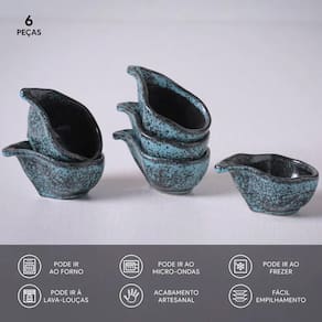 Conjunto de Molheiras Ovais Porto Brasil Orgânico Night Sky 40ml – 6 Peças - 2