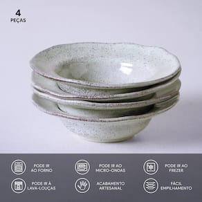 Conjunto de Pratos de Sobremesa Porto Brasil Orgânico Pistache 250ml - 4 Peças - 2