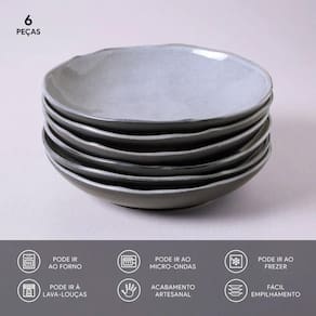 Conjunto de Pratos Fundos Porto Brasil Bio Dust 1,1 litros – 6 Peças - 3
