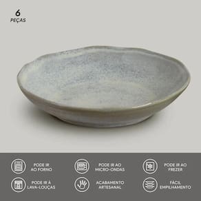 Conjunto de Pratos Fundos Porto Brasil Bio Green Granite 830ml - 6 Peças - 2