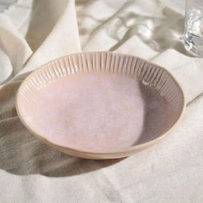 Conjunto de Pratos Fundos Porto Brasil Linhas Litchi Rosa Claro 830ml - 6 Peças - 2