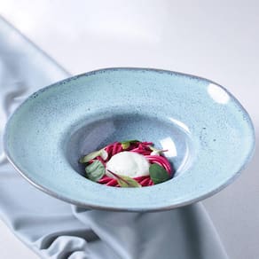 Conjunto com 4 Pratos para Massa Porto Orgânico Breeze em Stoneware 28cm – Azul - 1