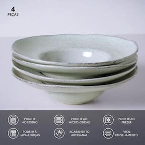 Conjunto de Pratos para Massa Porto Brasil Orgânico Pistache 450ml - 4 Peças - 2