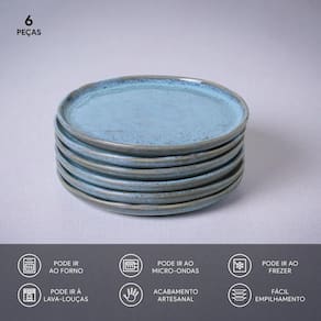 Conjunto de Pratos para Pão Porto Brasil Bio Breeze - 6 Peças - 2