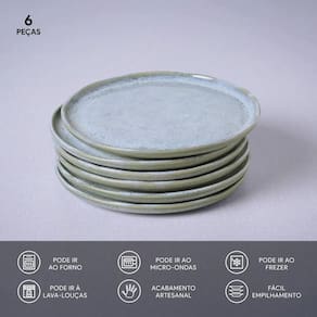 Conjunto de Pratos para Pão Porto Brasil Bio Green Granite - 6 Peças - 2