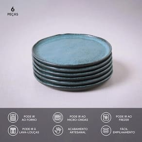 Conjunto de Pratos para Pão Porto Brasil Bio Night Sky - 6 Peças - 2