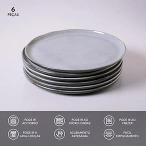 Conjunto de Pratos Rasos Porto Brasil Bio Dust 27,5cm - 6 Peças - 2
