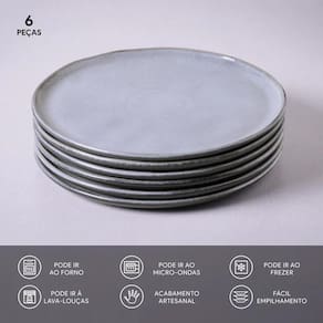 Conjunto de Pratos Rasos Porto Brasil Bio Dust 29cm - 6 Peças - 2