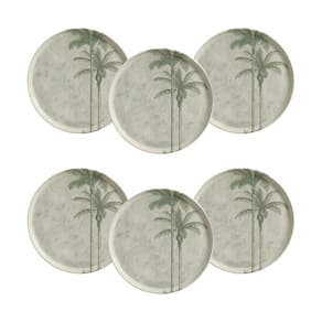 Conjunto de Pratos Rasos Porto Brasil Bio Tropicalia Cinza 27,5cm - 6 Peças
