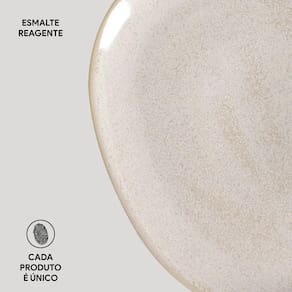Conjunto de Pratos Oval Porto Brasil Orgânico Latte 31cm - 6 Peças - 3