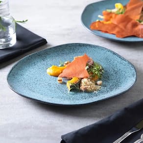 Conjunto de Pratos Rasos Ovais Porto Brasil Orgânico Night Sky Azul 31cm - 6 Peças - 1