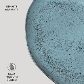 Conjunto de Pratos Rasos Ovais Porto Brasil Orgânico Night Sky Azul 31cm - 6 Peças - 3