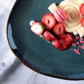 Conjunto de Pratos Rasos Ovais Porto Brasil Orgânico Oceano Azul 31cm - 6 Peças - 2