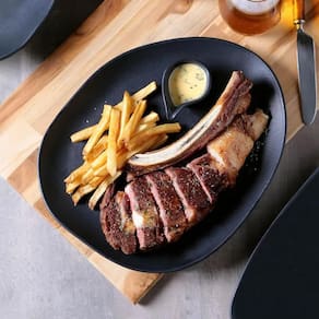 Conjunto de Pratos Rasos Ovais Porto Brasil Orgânico Preto Matte 31cm - 6 Peças - 1