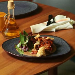 Conjunto de Pratos Rasos Ovais Porto Brasil Orgânico Titanium Azul Escuro 31cm - 6 Peças - 1