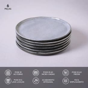 Conjunto de Pratos de Sobremesa Porto Brasil Bio Dust 21,5cm - 6 Peças - 2