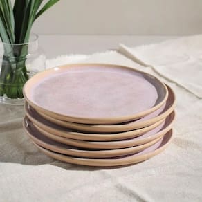 Conjunto de Pratos de Sobremesa Porto Brasil Bio Litchi Rosa Claro 21,5cm - 6 Peças - 2