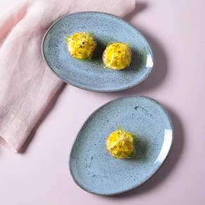 Conjunto de Pratos de Sobremesa Ovais Porto Brasil Orgânico Breeze 22,5cm - 6 peças - 3