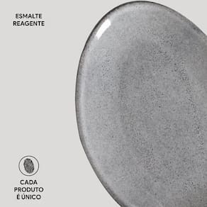 Conjunto de Pratos de Sobremesa Ovais Porto Brasil Orgânico Dust 22,5cm - 6 peças - 2