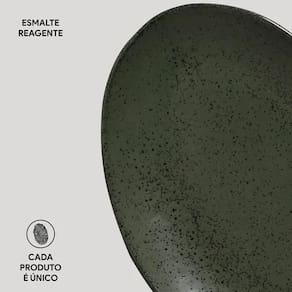 Conjunto de Pratos de Sobremesa Ovais Porto Brasil Orgânico Greenery 22,5cm - 6 peças - 3