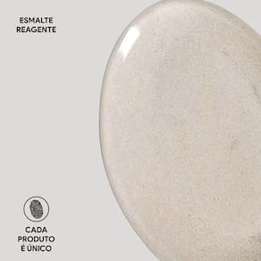 Conjunto de Pratos de Sobremesa Ovais Porto Brasil Orgânico Latte 22,5cm - 6 peças - 2