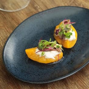 Conjunto de Pratos de Sobremesa Ovais Porto Brasil Orgânico Night Blue 22,5cm - 6 peças - 1