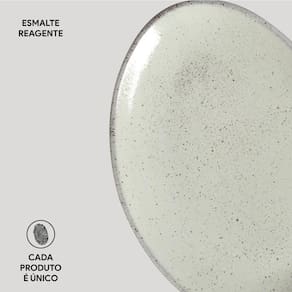 Conjunto de Pratos de Sobremesa Ovais Porto Brasil Orgânico Pistache 22,5cm - 6 peças - 2