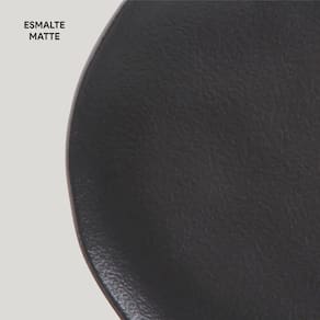 Conjunto de Pratos de Sobremesa Ovais Porto Brasil Orgânico Preto Matte 22,5cm - 6 peças - 3