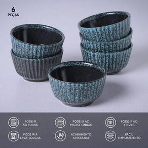 Conjunto de Ramequins Médios Porto Brasil Linhas Night Sky com 6 Peças 170ml – Azul - 2