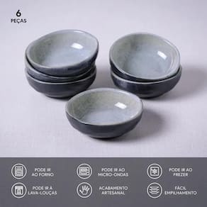 Conjunto de Ramequins Médios Porto Brasil Orgânico Dust com 6 Peças 70ml – Preto - 2