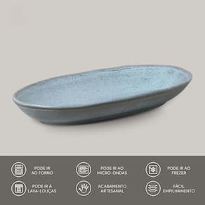 Conjunto de Travessas Oval Funda G Porto Brasil Orgânico Breeze 32x16cm - 4 Peças - 2