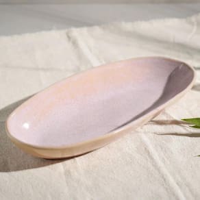 Conjunto de Travessas Ovais Grandes Porto Brasil Orgânico Litchi 32x16cm - 4 Peças - 1