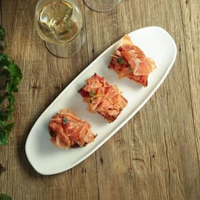 Conjunto de Travessas Oval Rasa Grande Porto Brasil Orgânico New White 36x13cm - 4 Peças - 1