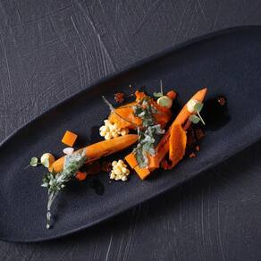 Conjunto de Travessas Oval Rasa Grande Porto Brasil Orgânico Preto Matte 36x13cm - 4 Peças - 1