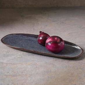 Conjunto de Travessas Oval Rasa Grande Porto Brasil Orgânico Titanium 36x13cm - 4 Peças - 1