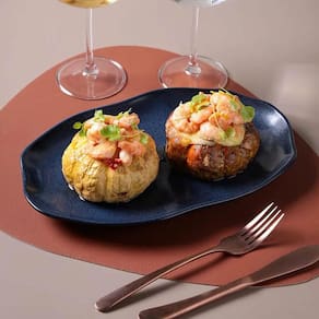 Conjunto de Travessas Oval Rasa Média Porto Brasil Bio Night Blue 30x20cm - 4 Peças - 1