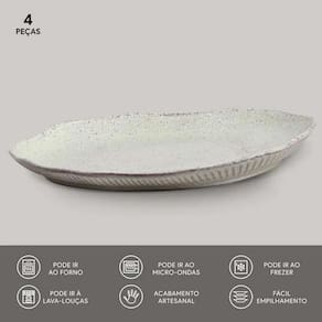 Conjunto de Travessas Oval Rasa Média Porto Brasil Bio Pistache 30x20cm - 4 Peças - 2