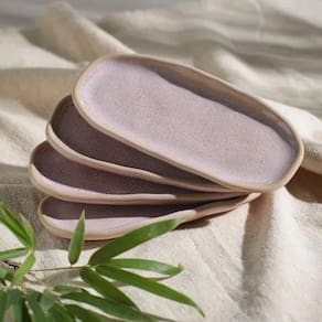 Conjunto de Travessas Ovais Rasas Porto Brasil Orgânico Litchi 16,5x8cm - 4 Peças - 2