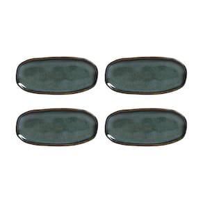 Conjunto de Travessas Ovais Rasas Porto Brasil Orgânico Oceano 16,5x8cm - 4 Peças