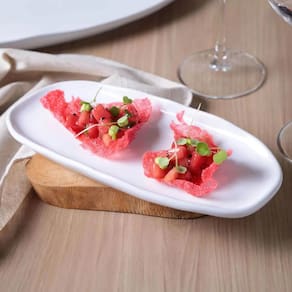 Conjunto de Travessas Ovais Pequenas Porto Brasil Orgânico New White 23x11cm - 4 Peças - 1