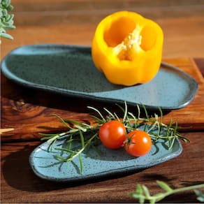 Conjunto de Travessas Ovais Pequenas Porto Brasil Orgânico Night Sky 23x11cm - 4 Peças - 1